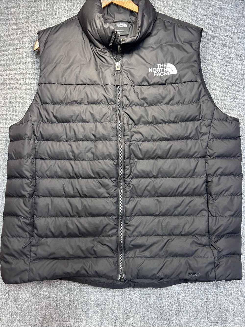 The North Face Black 550 Fill Down Quilted Down Vest - Men's